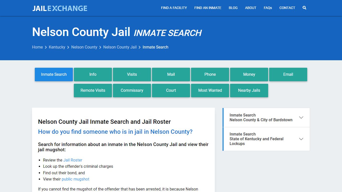 Inmate Search: Roster & Mugshots - Nelson County Jail, KY - Jail Exchange